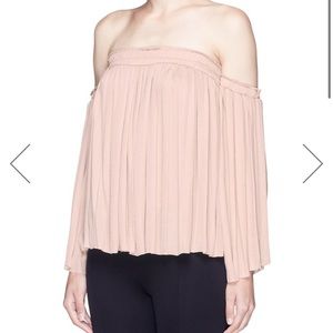 Beautiful off the shoulder pleated top NWT